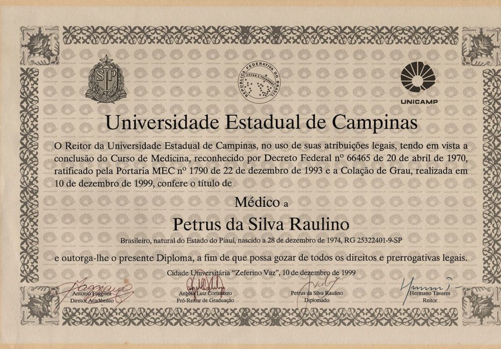 1999 - UNICAMP - Graduação em Medicina